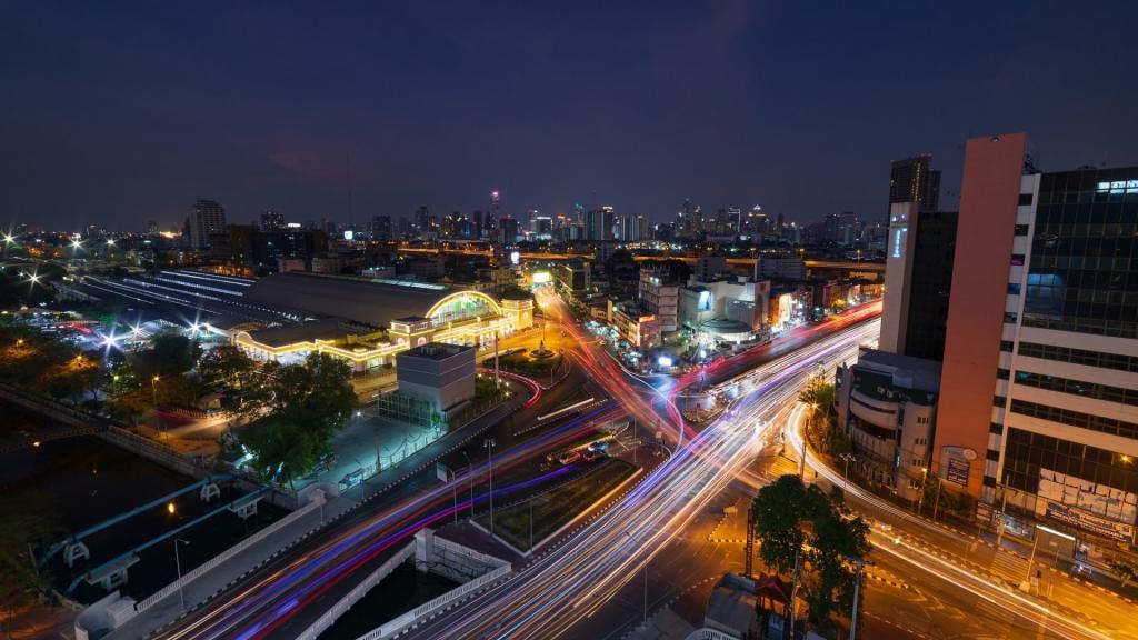 大都市曼谷繁华热闹的夜景