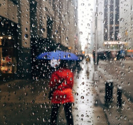 下雨天雨滴滑落的唯美伤感图片_雨天透过窗户看雨滴的伤感图片