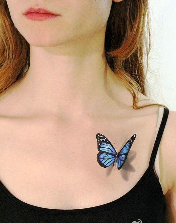 几款3d蝴蝶纹身图案女人味十足4