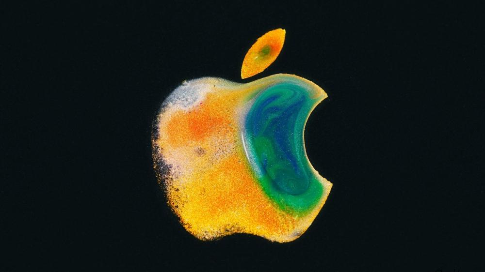 五颜六色的苹果logo创意设计桌面壁纸图片