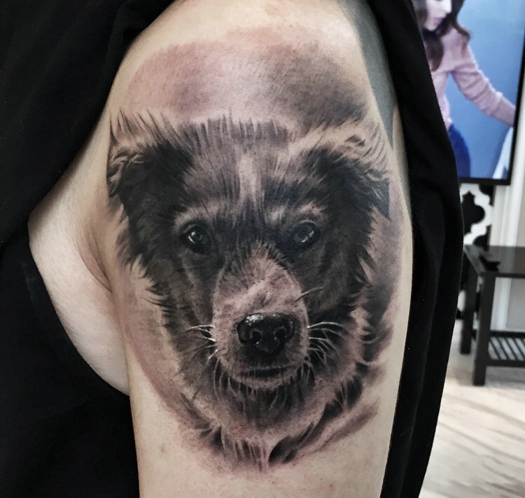 狗头纹身图案图片